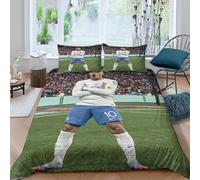 Kylian Mbapp¿¿ Captain Parure France Football Star De Lit En Housse De Couettes Imprim¿¿ Housse De Couette Polyester Et Taies D'oreiller Douce Respiran