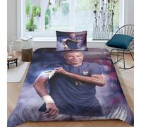 Kylian Mbapp¿¿ Captain Pi¿¿Ces Housse France Football Star De Couette Housse Avec Taie D'oreiller De Lit Fermeture ¿¿Clair Microfibre Modern Douce Respi