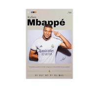 Kylian Mbappé Real Madrid Poster sur toile - Décoration pour chambre à coucher, bureau, chambre - Cadeau - 30 x 45 cm