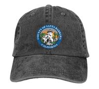 Kyliele Seal of Santa Barbara County, California Casquette de baseball pour homme et femme Chapeau en jean réglable Chapeau papa, Noir , taille unique