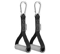 KYLIN SPORT 2 PCS de Poignées de Résistance Poignée de Tirage Musculation Accessoire pour Machine Smith Bande de Résistance Multi Station (Gris Silicone, Mousqueton)