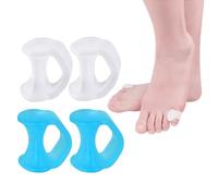 KYLOS 2 Paires Écarteur Orteils, Séparateur Orteils Silicone, Correcteur Orteils Chevauchement, Coussinets Gel Anti-Pression En Transparent + Bleu, Taille Standard