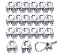 KYLOS 20 Pièces Serre Cable Acier 5 Mm Inoxydable 304 Din741 Serre-Câbles M5 Duplex Clips Pour Serre-Câbles 5 Mm Corde À Linge Auvent Fixe