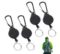 KYLOS 4 Pcs Porte-Clés Extensibles, Porte Badges Mousqueton, Yoyo Enrouleur Rétractable De 60 Cm Avec Renforcé Et Résistant,Porte Clé Retractable