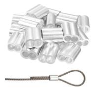 KYLOS Lot de 100 manchons aluminium 3mm, Bagues de sertissage pour câbles acier, Double embouts argentés pour câbles aviation et marine, Matériel professionnel électricien