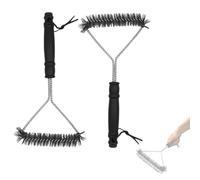 KYLOS Lot De 2 Brosse De Nettoyage Pour Grille De Cuisson De Haute Qualité Pour Grilles De Gril En Acier Inoxydable, Chrome Et Émail, Poils En Acier, Longueur 30 Cm