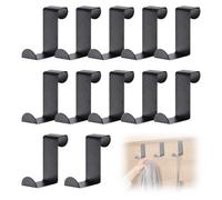 KYLOS Porte-Manteau Pour Porte, Set De 10 - Crochet Porte Noir, 2,5 Cm X 6 Cm - Fixation Stable, Attache Durable,Porte Manteau Pour Porte