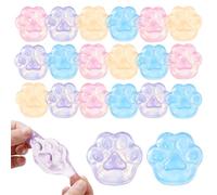 KYLOS Squishy 20 Pièces Patte Chat, Mini Jouets Sensoriels 4Cm Couleurs Assorties Multicolore