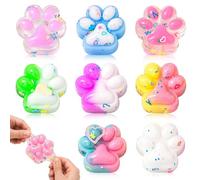KYLOS Squishy 8 Pièces Patte Chat, Mini Jouets Sensoriels 3,5Cm Couleurs Assorties Multicolore