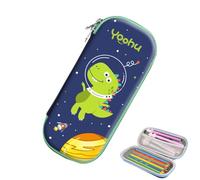 KYLOS Trousses Scolaire Dinosaure - Double Compartiment Avec Rangement Crayons Et Filet Transparent - Fermeture Éclair - Cartable École Primaire Garçon Fille