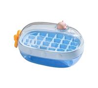 KYm278 Machine à glaçons en silicone à 24 grilles avec couvercle et plateau à glaçons facile à démouler pour congélateur, bac à glaçons pour café et cocktails (bleu, 21 x 13,8 x 13,15 cm)