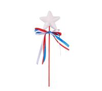 KYm298 Baguette de fée en forme d'étoile à cinq branches pour fête nationale Rouge argenté Bleu Nœud étoile Bâton KYm298 (C, 23 x 6 cm)