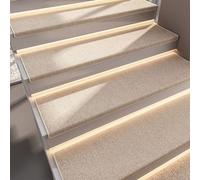 KYMMPL Lot de 13 tapis d'escalier de couleur unie antidérapant pour marches en bois, convient pour les enfants, les personnes âgées et les chiens à l'intérieur pour plus de sécurité et d'adhérence