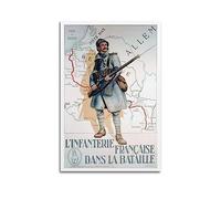 KYNA Affiche vintage de guerre française dans la bataille de la Première Guerre mondiale - Poster décoratif sur toile - Impression d'art moderne pour chambre à coucher - 30 x 45 cm