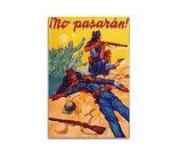 KYNA Affiche vintage « They Shall Not Pass! » - Affiche décorative sur toile - Poster de la guerre civile espagnole - Impression sur toile - Décoration moderne pour chambre à coucher - 60 x 90 cm