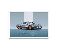 KYNA Poster de voiture de course classique pour voiture de sport Alpine A110 - Poster décoratif sur toile - Impression moderne pour chambre à coucher - 40 x 60 cm