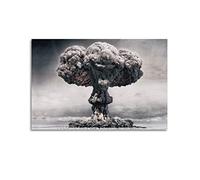 KYNA Poster décoratif sur toile avec test d'explosion de bombe atomique, champignons, nuage de fumée, affiches murales et image d'art moderne pour chambre à coucher, 60 x 90 cm