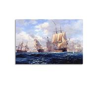 KYNA Poster vintage de voilier naval naval destroyer - Peinture décorative sur toile - Affiche murale et image d'art moderne - Décoration de chambre à coucher - 30 x 45 cm