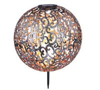 Kynast Garden LED SMD blanc chaud Boule solaire en métal aspect rouille H 19cm