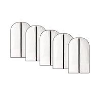 KyneLit Lot de 5 housses de protection pour vêtements - Anti-poussière et anti-mites - Translucide - Imperméable, anti-acariens et respirante - Noir - 60 x 80 cm