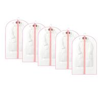 KyneLit Lot de 5 housses de protection pour vêtements - Anti-poussière et anti-mites - Translucide - Imperméable, anti-acariens et respirante - Rose - 60 x 120 cm