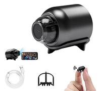 KyneLit Mini caméra WiFi HD 1080p - Vision nocturne incluse, petite caméra de surveillance à domicile, enregistreur vidéo intelligent avec détection de mouvement (avec carte mémoire de 32 Go)