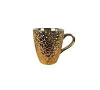 KYNHMG HOMELY Tasse à café en céramique galvanisée - Tasse classique en céramique plaquée or, élégance rétro pour la maison et le bureau, idée cadeau de luxe