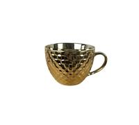 KYNHMG HOMELY Tasse à café en céramique galvanisée - Tasse classique en céramique plaquée or, élégance rétro pour la maison et le bureau, idée cadeau de luxe