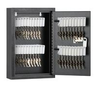 KYODOLED Armoire à clés verrouillable, boîte de rangement à 40 clés avec code, support mural avec serrure à combinaison, crochets à clés et étiquettes pour la maison, le bureau, l'entreprise, 6,3 x