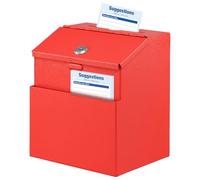 Kyodoled - Boite à Suggestion Métal avec Serrure Murale Urne Donation Box Key Drop Box Rouge