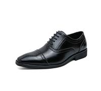 KYOESCAI Chaussure Brogues Derbys Homme Ville Habillées Formelles Affaires à Lacets Oxford pour Hommes Costume Mariage,Noir,44 EU