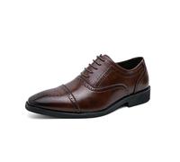 KYOESCAI Chaussure Brogues Derbys Homme Ville Habillées Formelles Affaires à Lacets Oxford pour Hommes Costume Mariage,Marron,42 EU