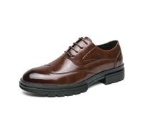 KYOESCAI Chaussure Derbys Homme Ville Habillées Formelles Affaires à Lacets Oxford pour Hommes Chaussures De Mariage,Marron,43 EU