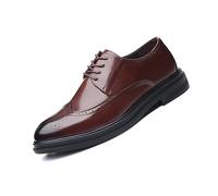 KYOESCAI Chaussure Derbys Homme Ville Habillées Formelles Brock Affaires à Lacets Oxford pour Hommes Costume Mariage,Marron,40 EU