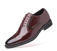 KYOESCAI Chaussure Derbys Homme Ville Habillées Formelles Brock Affaires À Lacets Oxford pour Hommes Costume Mariage,Rouge,39 EU