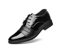 KYOESCAI Chaussure Ville Derby Homme Classique Chaussures Habillées Oxford à Lacets pour Hommes Mariage Costume Entreprise Officiel,Noir,48 EU