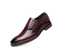 KYOESCAI Chaussures De Ville À Lacets Derbys Oxford pour Homme Bout Pointu Chaussures De Mariage Business Costume,Burgundy,44 EU