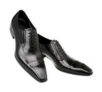 KYOESCAI Homme Chaussures à Lacets en Synthétique Cuir Derby Mode Mariage Oxford Business Brogues,Noir,45 EU