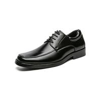KYOESCAI Homme Ville Chaussure Bout Carré Derby Habillées Formelles Affaires à Lacets Oxford pour Hommes Costume Mariage,Noir,45 EU