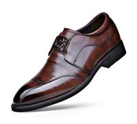KYOESCAI Mocassins Homme Chaussures De Costume Derbies Habillées Formelles Affaires Oxford pour Hommes Mariage,Marron,42 EU