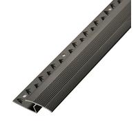 KYOFIS Bande de Transition en Aluminium en Forme de Z for Tapis et carrelage, seuil de Sol en Bois stratifié, Garniture de Protection de Bord découpable for Le Bureau et la Maison(Black)
