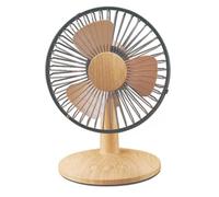 KYOFIS Ventilateur de Table rétro en bois Portable, 2 vitesses, alimenté par USB ou par batterie, petit ventilateur de bureau for la maison, le bureau et la chambre à coucher