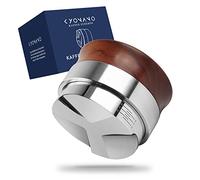 KYONANO Distributeur de café de 51 mm - Outil d'équilibrage pour expresso - Répartit uniformément la poudre de café sur le tampon, outil barista, fabriqué en bois Huanghua Li, réglable en hauteur de 4
