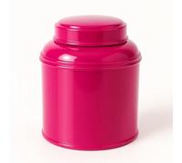 Kyosei Tea Boîte à thé rose fuchsia empilable 80-100 g - Fer blanc qualité alimentaire | Double couvercle hermétique | Fabriquée en France | Boîte ronde durable pour thé, infusion, épices