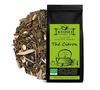Kyosei Tea - Citron Bio Premium - Vrac 100 g - Sencha au Gingembre & à la Citronnelle - Écorces de Citron & Arôme Naturel - Infusion Fraîche & Tonique