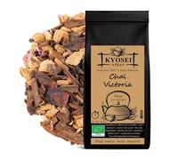Kyosei Tea - Infusion Bio “Chai Victoria” - Vrac 100 g - Gingembre, Cannelle & Cacao - Thé Noir Darjeeling, Cardamome & Guarana - Sans OGM & Sans Gluten
