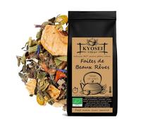 Kyosei Tea - Infusion Bio “Faites de Beaux Rêves” - Vrac 80 g - Camomille, Verveine & Lavande - Saveur Pêche & Citron - Infusion Relaxante & Apaisante - Sans OGM & Sans Gluten