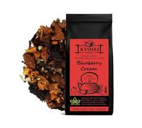 Kyosei Tea - Infusion Premium “Blueberry Cream” - Vrac 100 g - Pomme, Raisin & Hibiscus - Saveur Myrtille & Crème - Infusion Gourmande & Fruitée - Sans OGM & Sans Gluten
