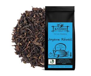 Kyosei Tea - Joyeux Réveil Premium - Vrac 100 g - Thé noir Darjeeling d’Exception Deuxième Récolte - Saveur Fine & Équilibrée - Sans OGM