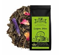 Kyosei Tea - Lagon Bleu Premium - Vrac 100 g - Thé vert Sencha, Mao Feng & Pai Mu Tan - Litchi & Violette - Jasmin, Lavande & Rose - Sans OGM